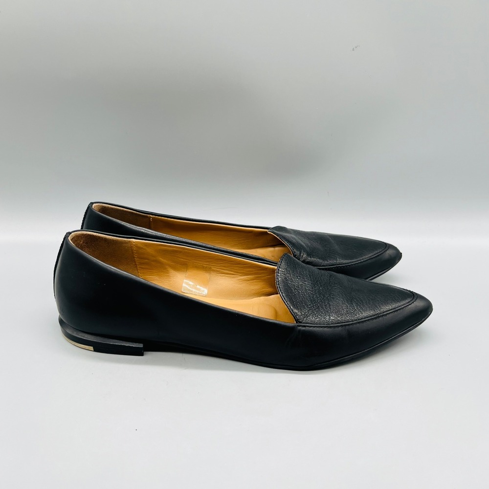 Everlane Shoes Womens 7.5 Black Leather Modern Loafer Pointed Toe Flats Slip On